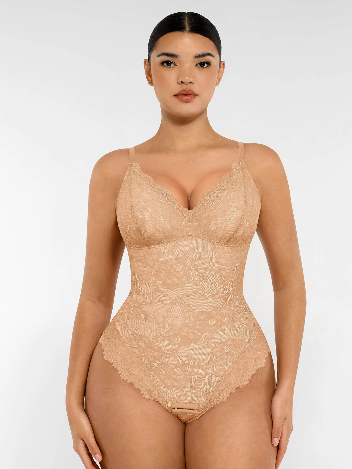 Lace V-Neck Stretch Bodysuit
