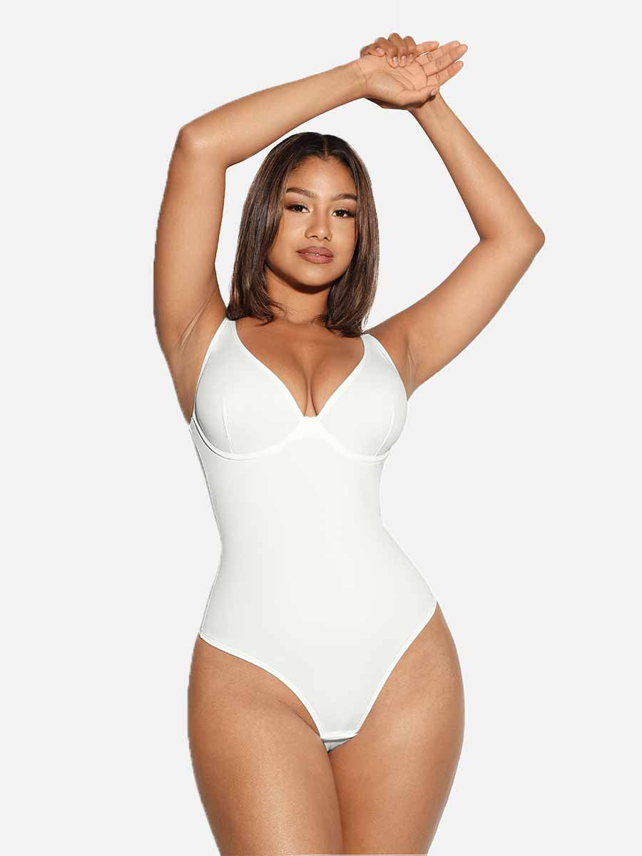 V-Neck Tummy Control Sculpt Bodysuit