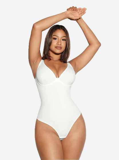 V-Neck Tummy Control Sculpt Bodysuit