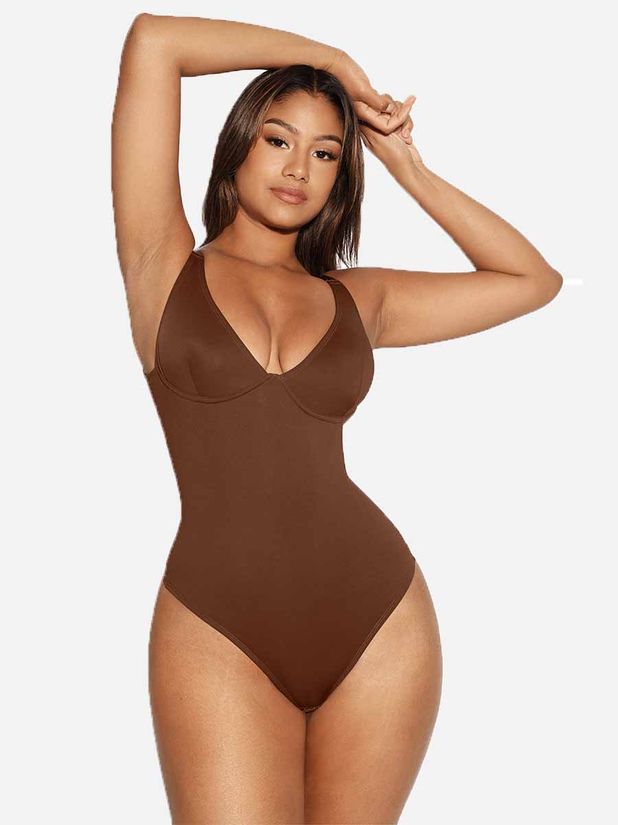 V-Plunge Tummy Control Stretch Bodysuit