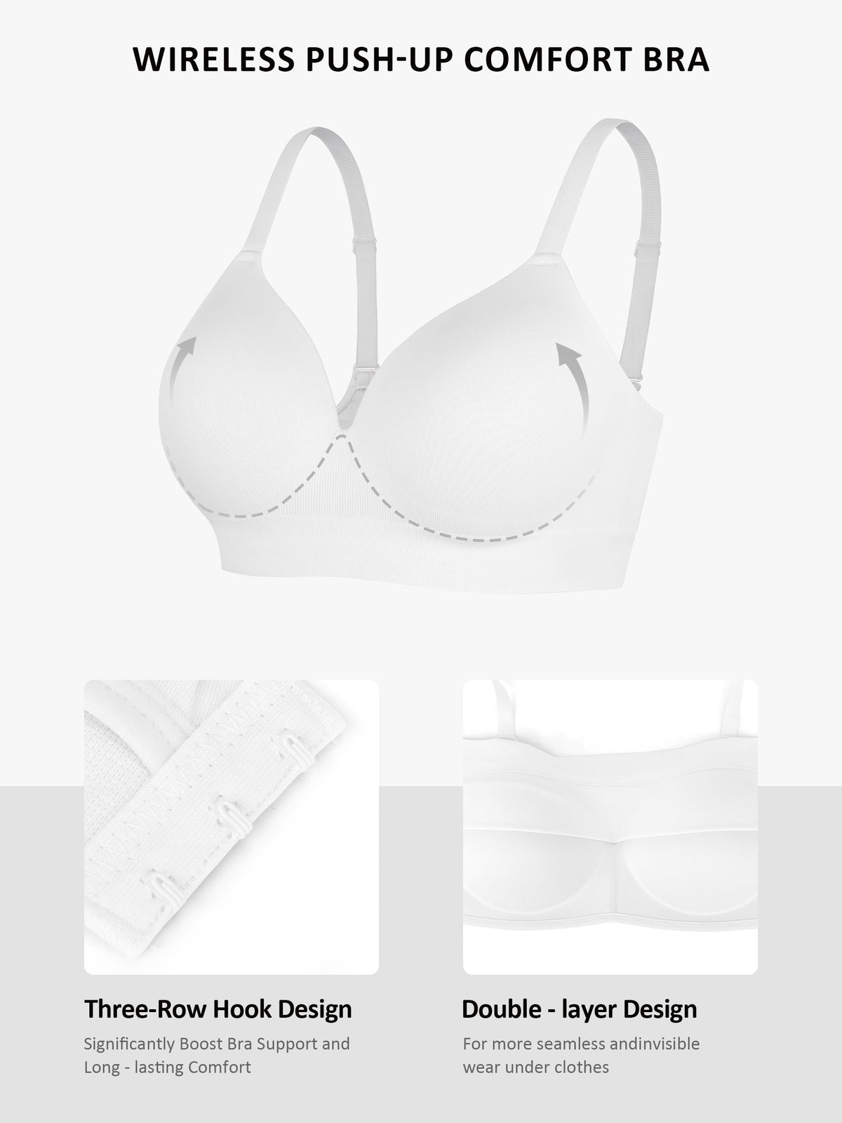 Wireless Push-Up Seamless Full Coverage Bra Bundle