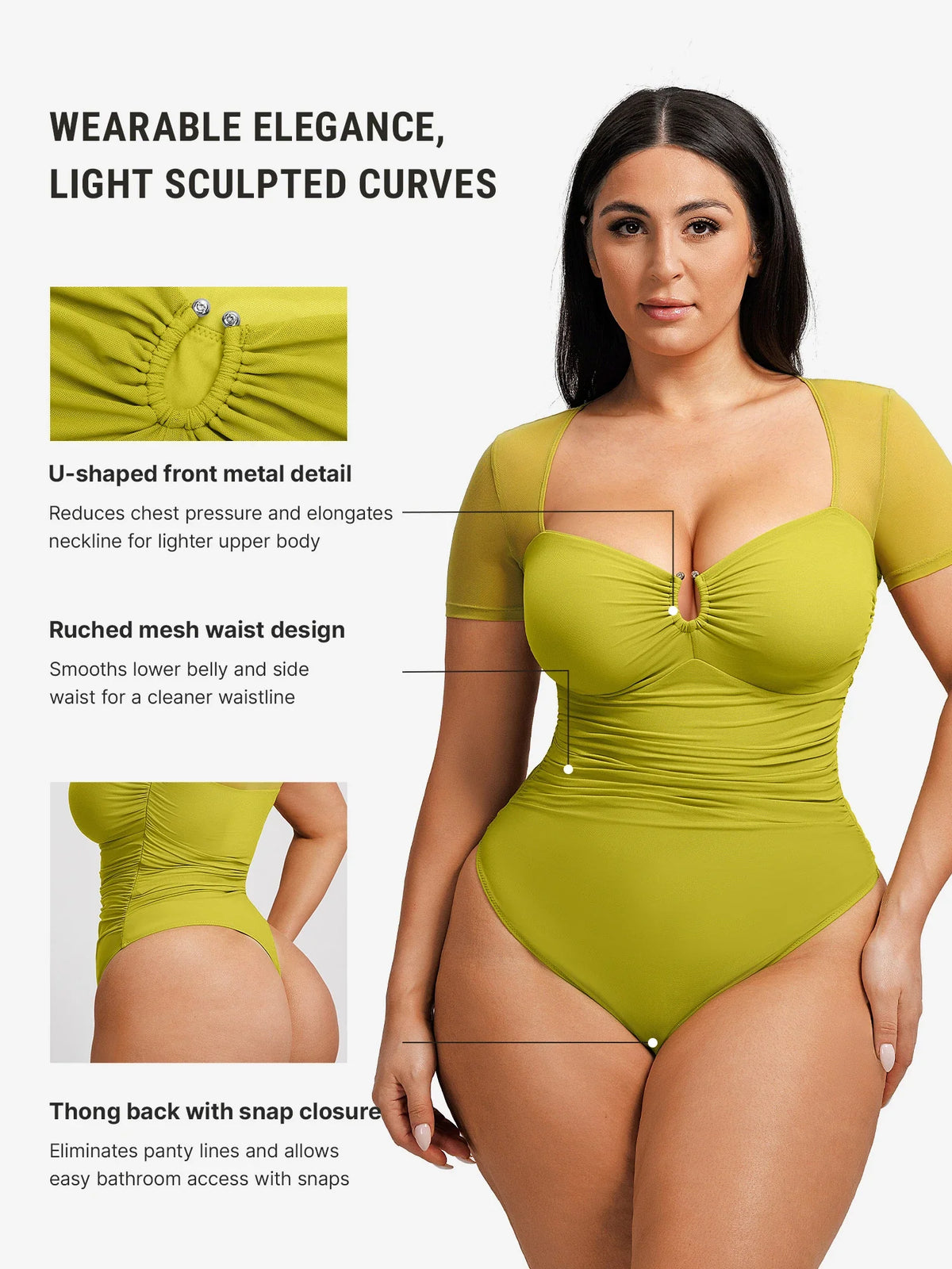 Ultra-Fine Mesh Thong Bodysuit