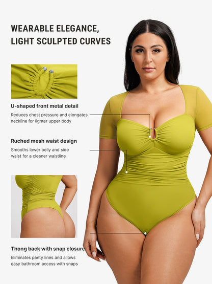 Ultra-Fine Mesh Thong Bodysuit