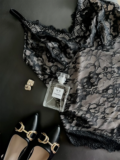 Lace Tummy Control Double-Layer Bodysuit