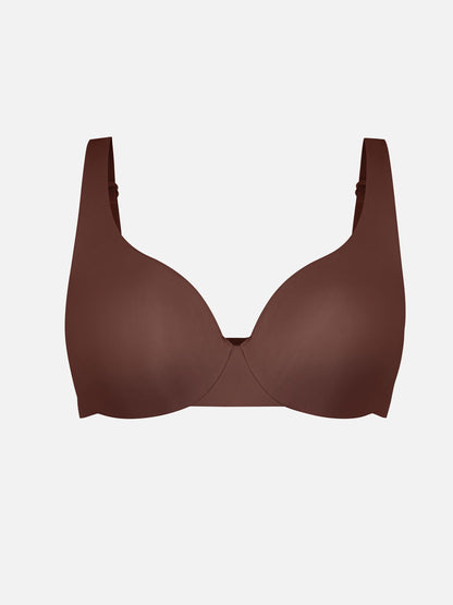 Adjustable-Strap Underwire Plunge Bra