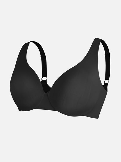 Adjustable-Strap Underwire Plunge Bra