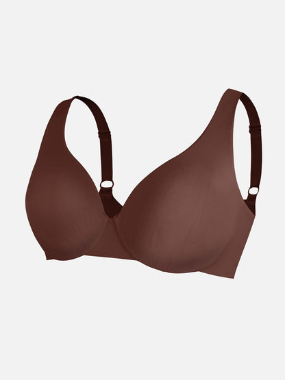 Adjustable-Strap Underwire Plunge Bra