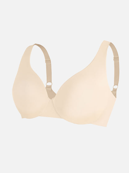 Adjustable-Strap Underwire Plunge Bra