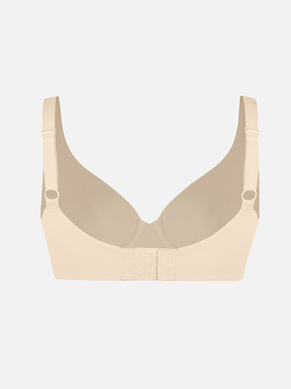 Adjustable-Strap Underwire Plunge Bra