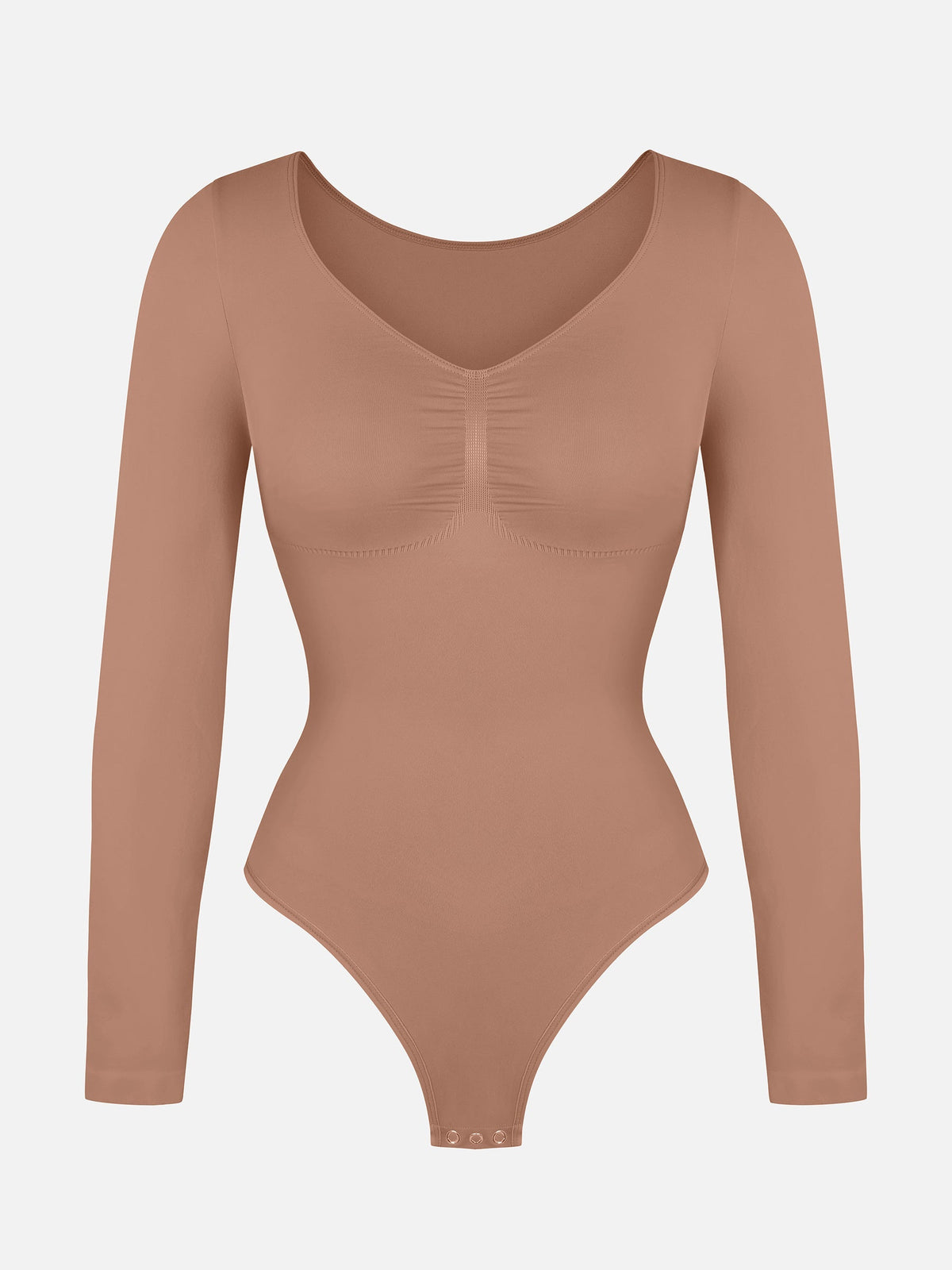 Seamless Long Sleeve Tummy Control Thong Bodysuit