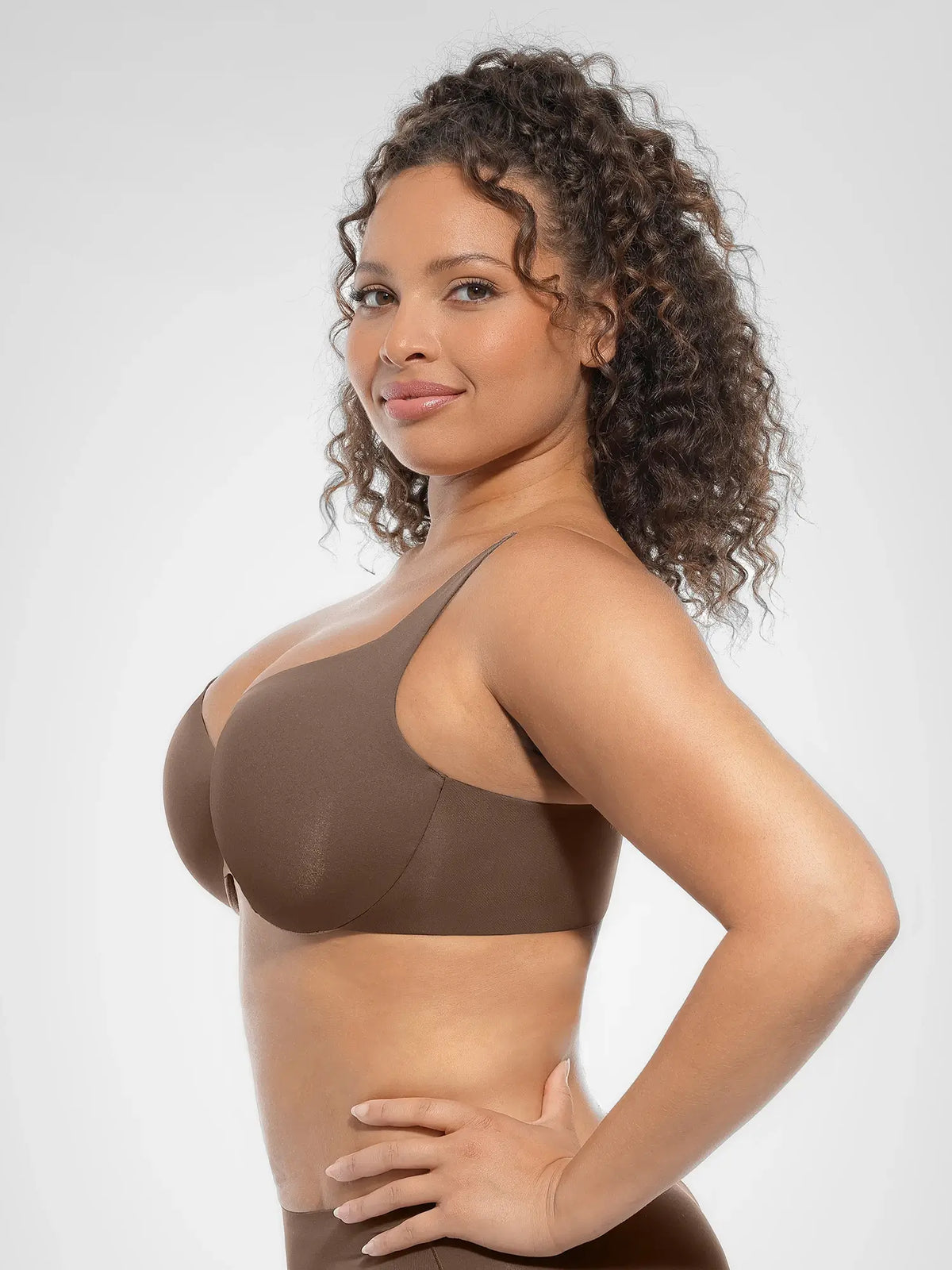 Adjustable-Strap Underwire V-neck Bra