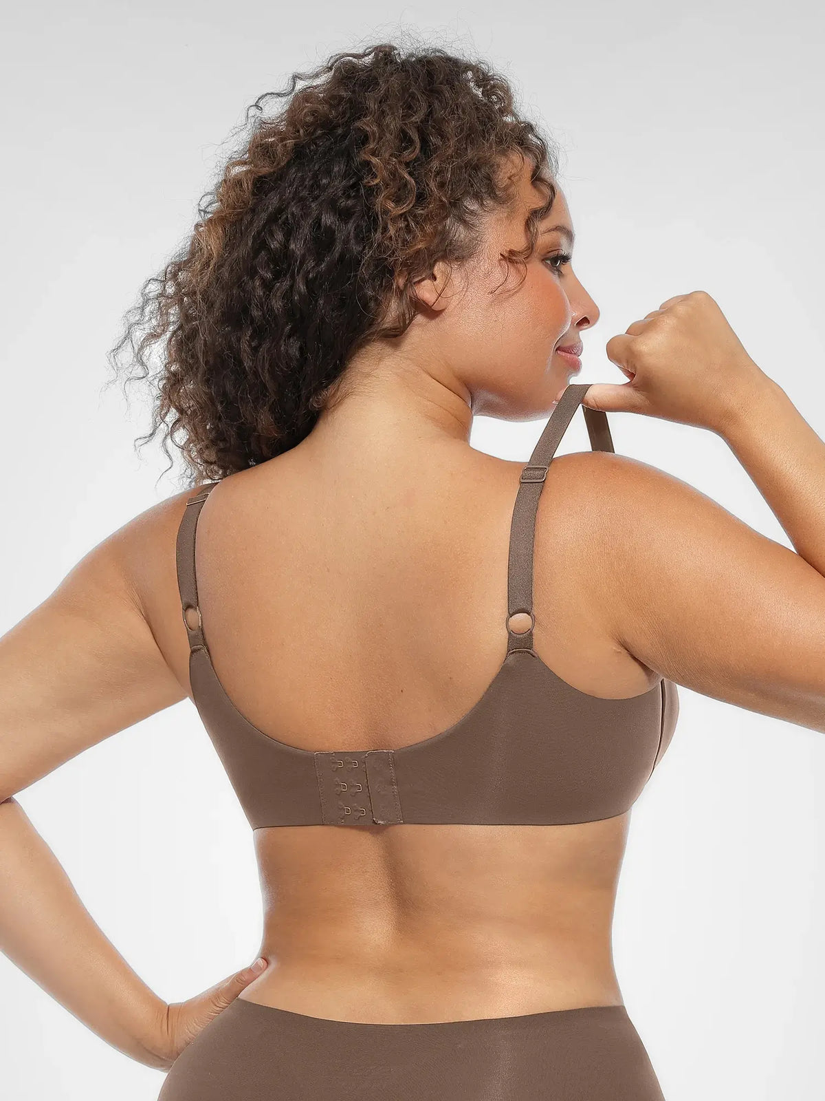 Adjustable-Strap Underwire V-neck Bra