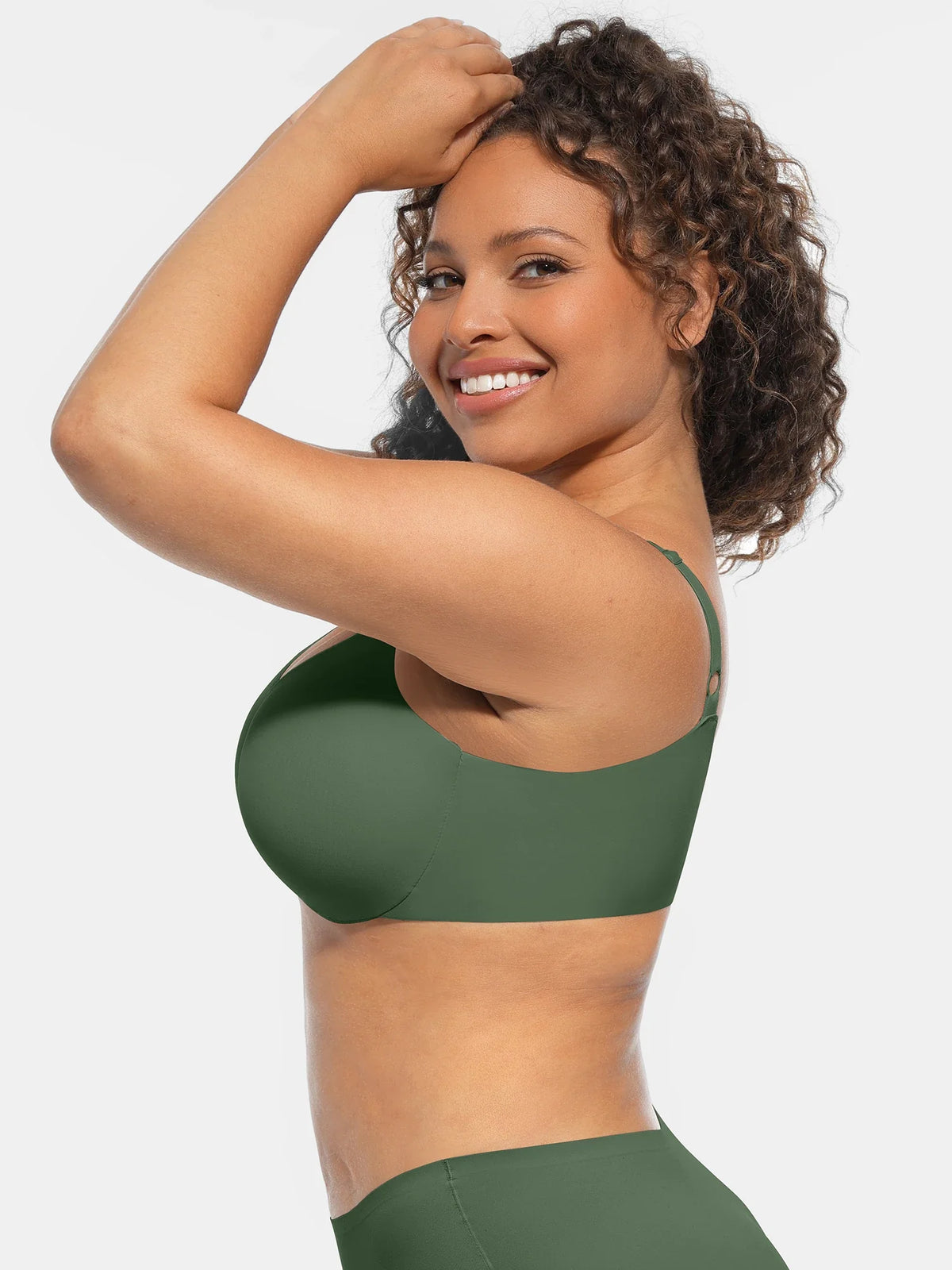 Adjustable-Strap Underwire V-neck Bra