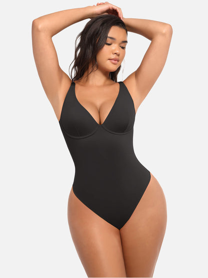 2-Pack V-Neck Tummy Control Bodysuit Bundle