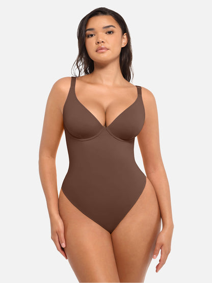 2-Pack V-Neck Tummy Control Bodysuit Bundle