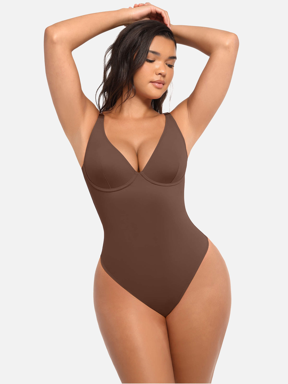2-Pack V-Neck Tummy Control Bodysuit Bundle