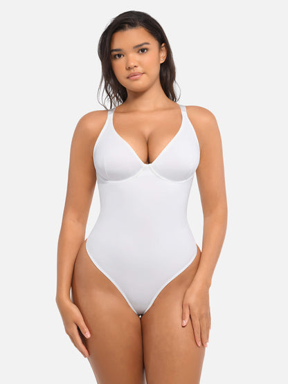 2-Pack V-Neck Tummy Control Bodysuit Bundle