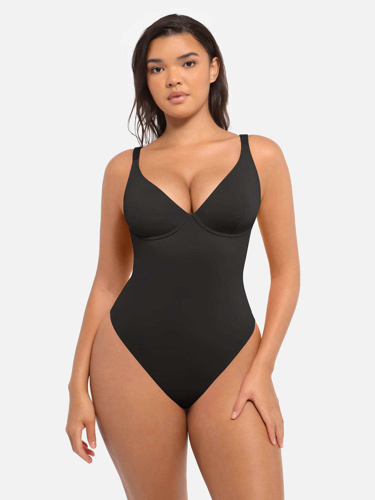 2-Pack V-Neck Tummy Control Bodysuit Bundle