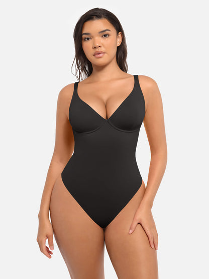 2-Pack V-Neck Tummy Control Bodysuit Bundle