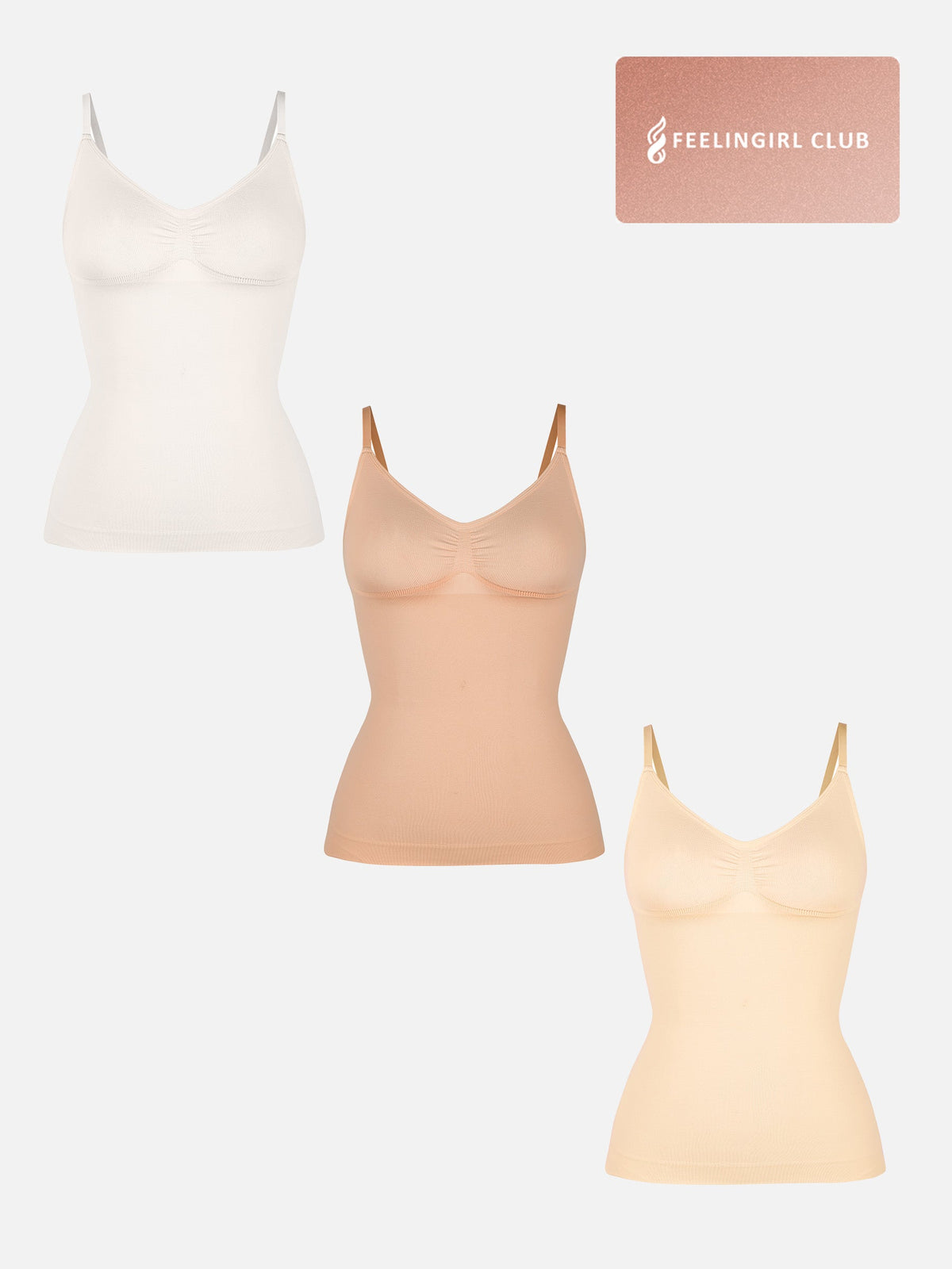 3-Pack Bust Support Waist Control Shape Tank Top Bundle