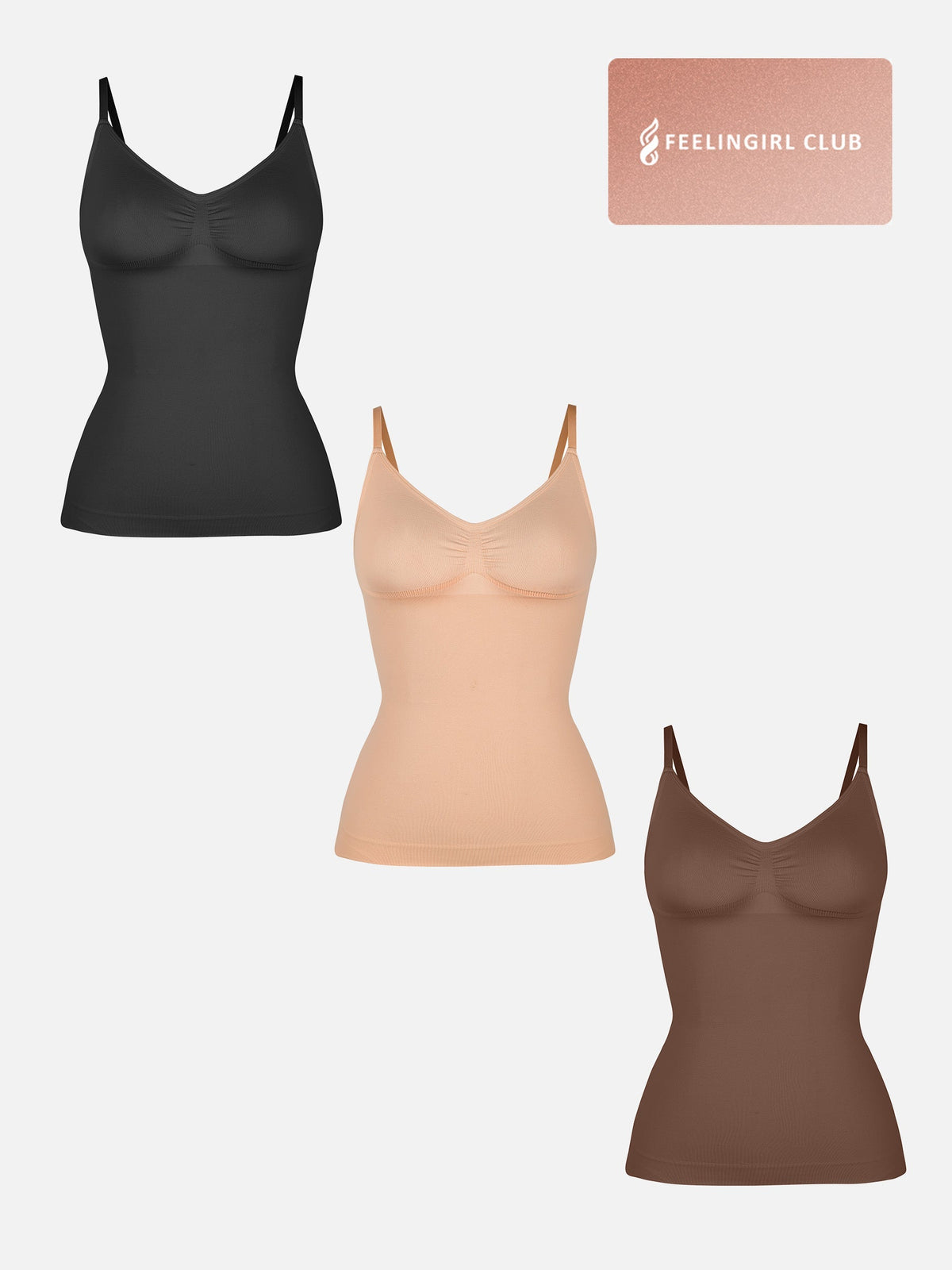 3-Pack Bust Support Waist Control Shape Tank Top Bundle