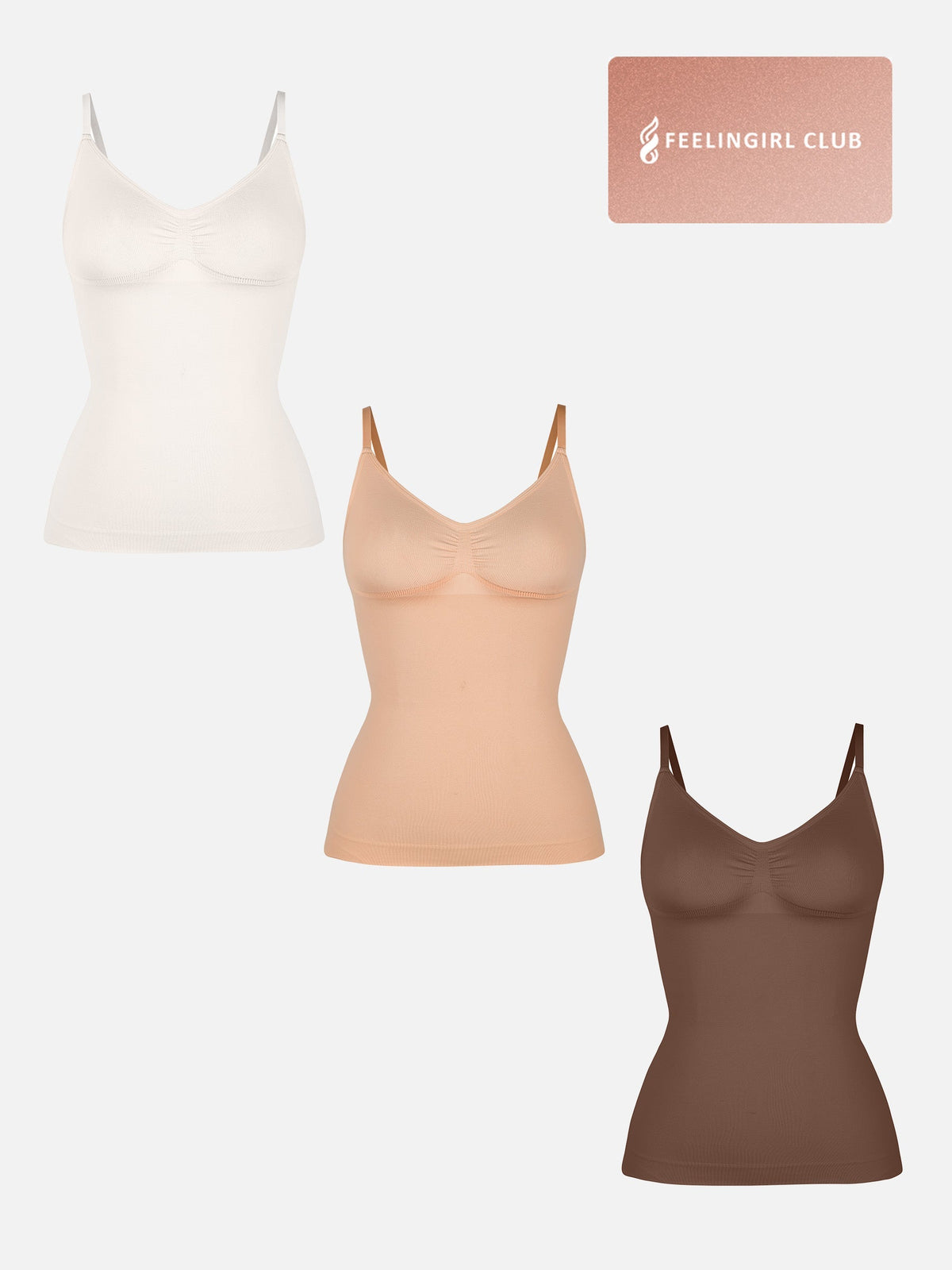 3-Pack Bust Support Waist Control Shape Tank Top Bundle