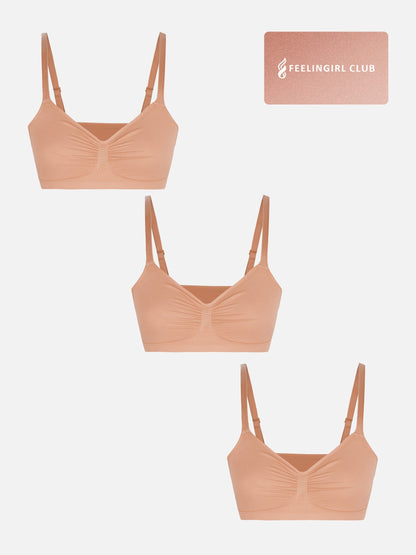 3-Pack Smooth Seamless Wireless Bra Bundle