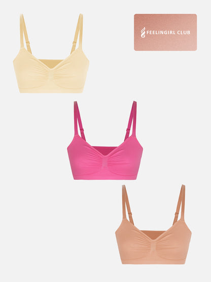 3-Pack Smooth Seamless Wireless Bra Bundle