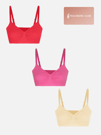 3-Pack Smooth Seamless Wireless Bra Bundle