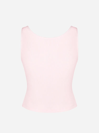 Ribbed Square-Neck Lounge Tank Top