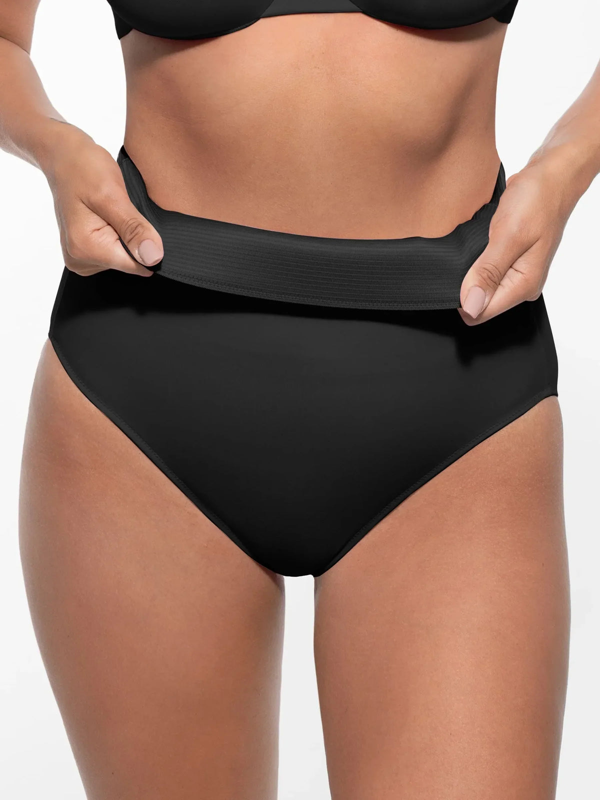 Built-in Elastic Mid-Waist Shaping Panties
