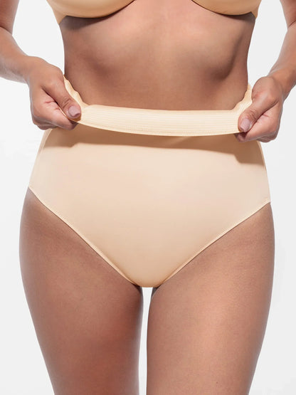 Built-in Elastic Mid-Waist Shaping Panties
