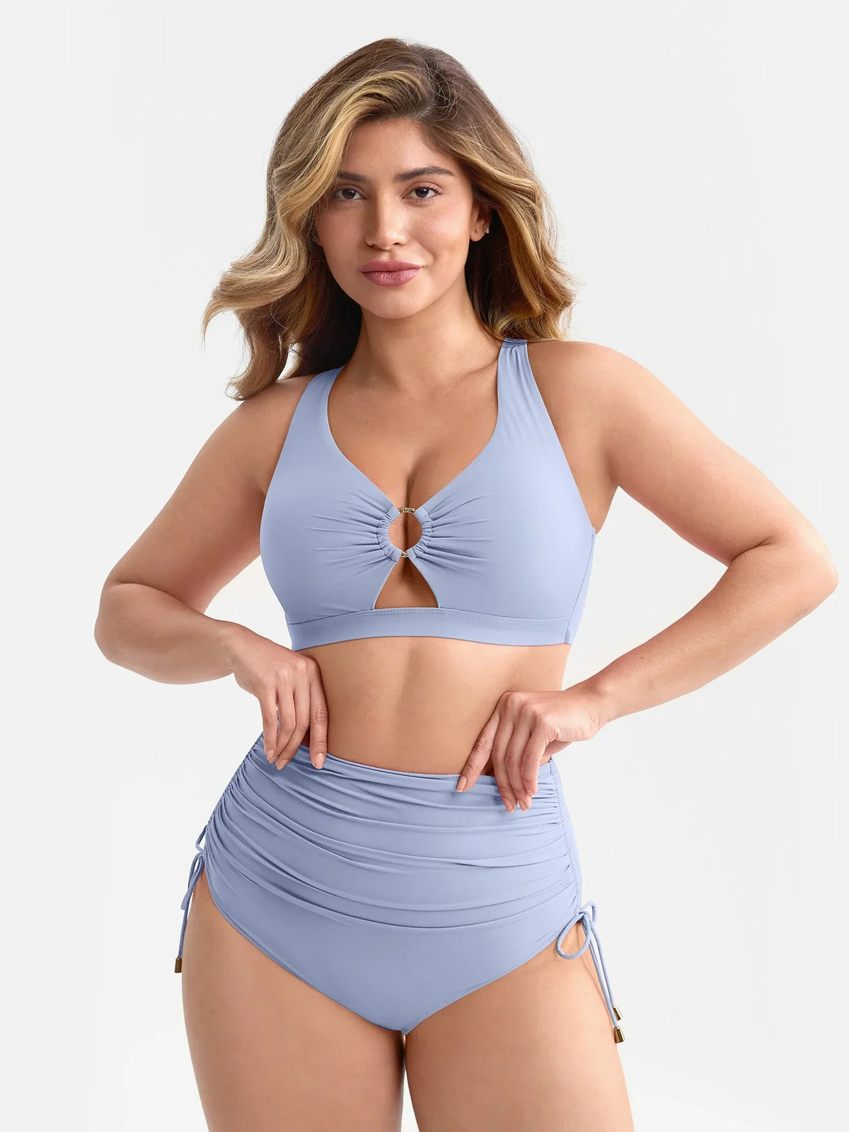 Tummy Control Drawstring Bikini Swimsuit