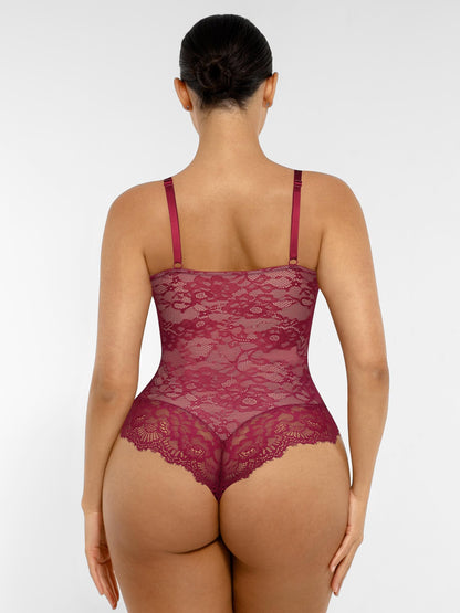 Lace V-Neck Stretch Bodysuit