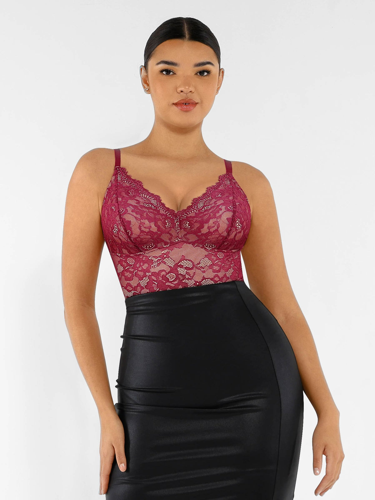 Lace V-Neck Stretch Bodysuit