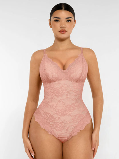 Lace V-Neck Stretch Bodysuit [BOGO]