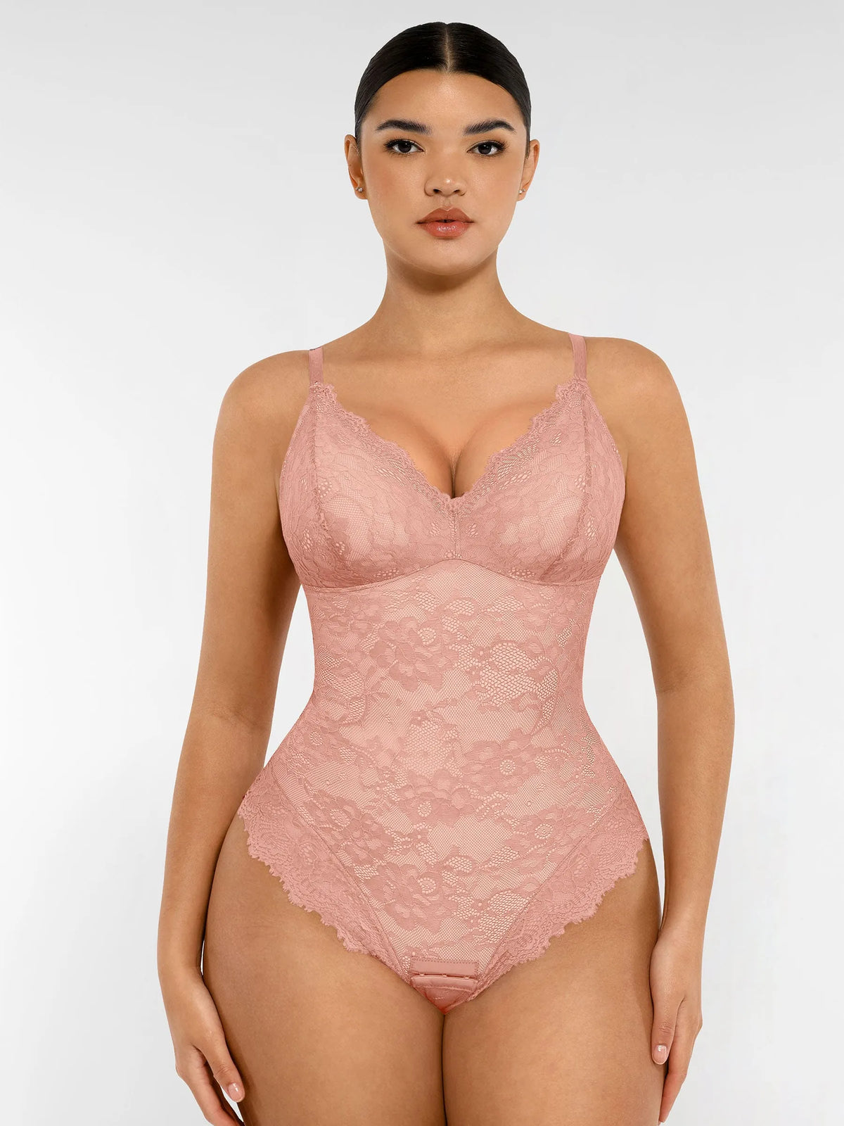 Lace V-Neck Stretch Bodysuit