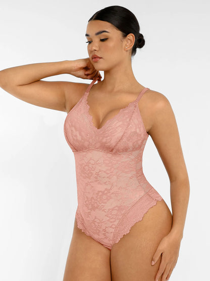 Lace Sculpt V-Neck  Bodysuit