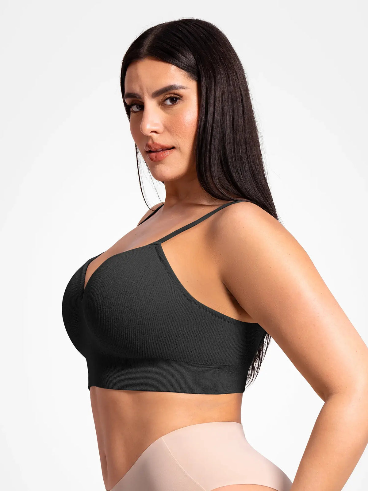 Adjustable Seamless Wireless Ribbed Bra