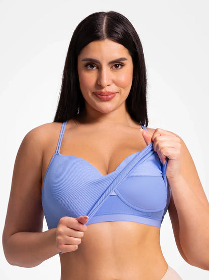 Adjustable Seamless Wireless Ribbed Bra