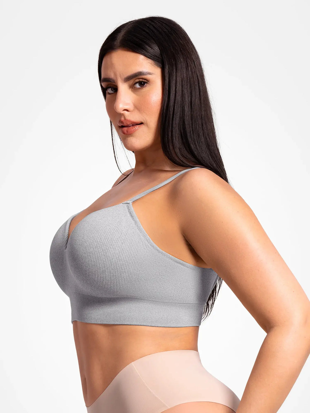 Adjustable Seamless Wireless Ribbed Bra