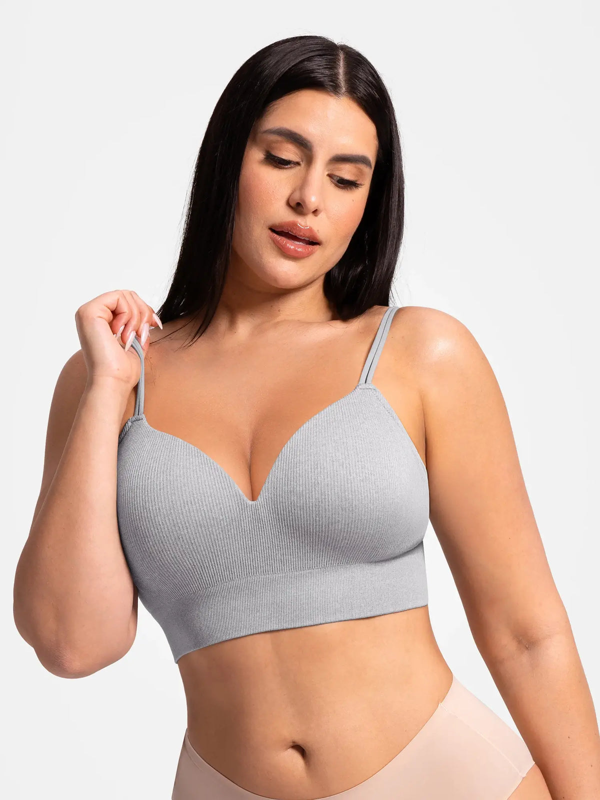 Adjustable Seamless Wireless Ribbed Bra