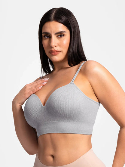 Adjustable Seamless Wireless Ribbed Bra