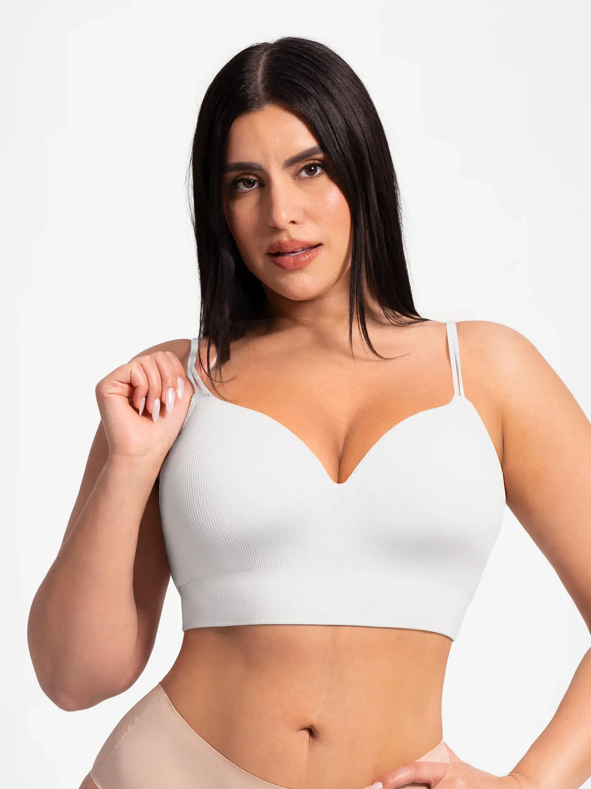 Adjustable Seamless Wireless Ribbed Bra