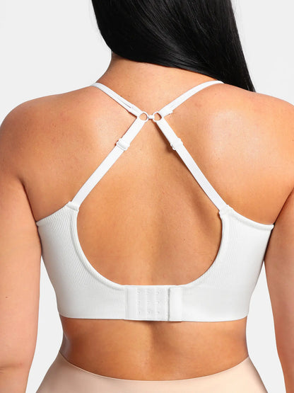 Adjustable Seamless Wireless Ribbed Bra
