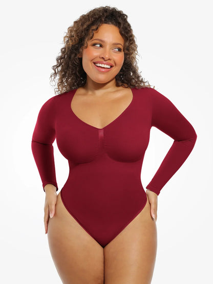Seamless Supportive Long Sleeve Tummy Control Bodysuit [BOGO]