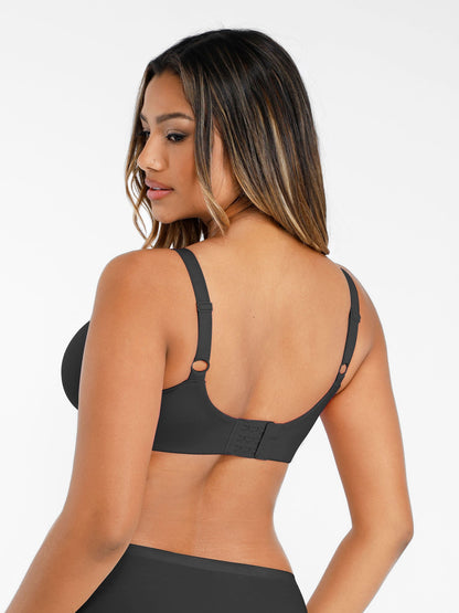 Adjustable-Strap Underwire Plunge Bra