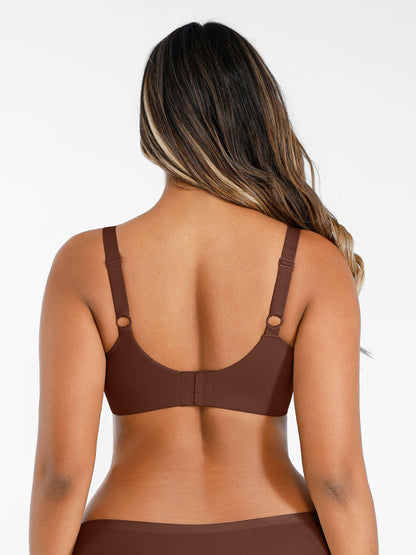 Adjustable-Strap Underwire Plunge Bra