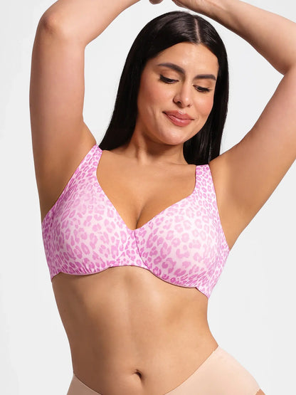Adjustable-Strap Underwire V-neck Bra