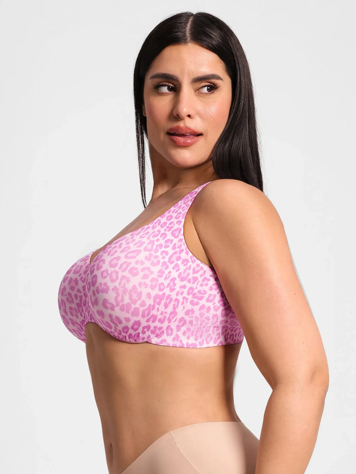 Adjustable-Strap Underwire V-neck Bra